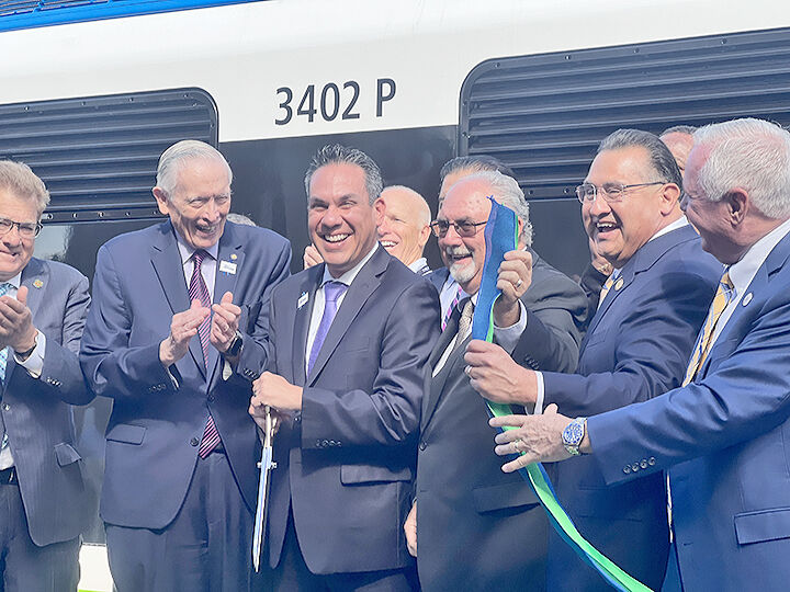 Cutting the ribbon